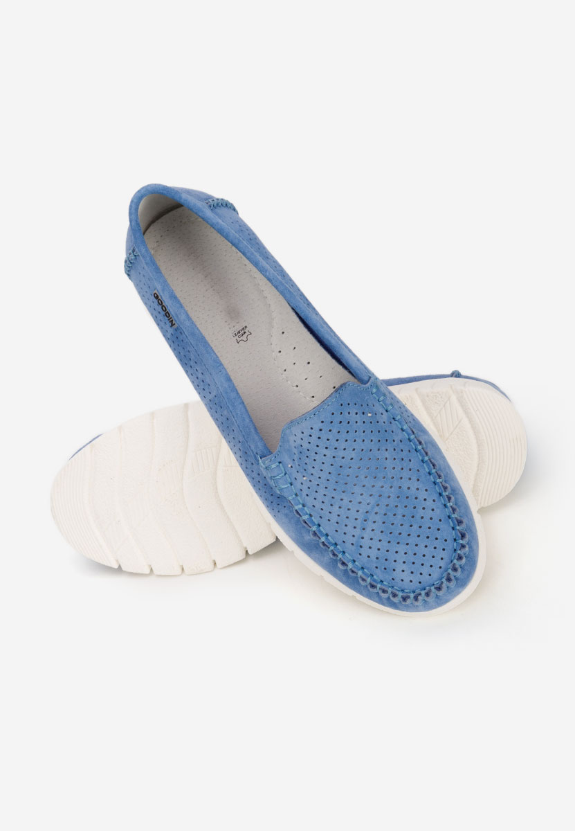Mokasinke od prirodne kože Irsaia plavi