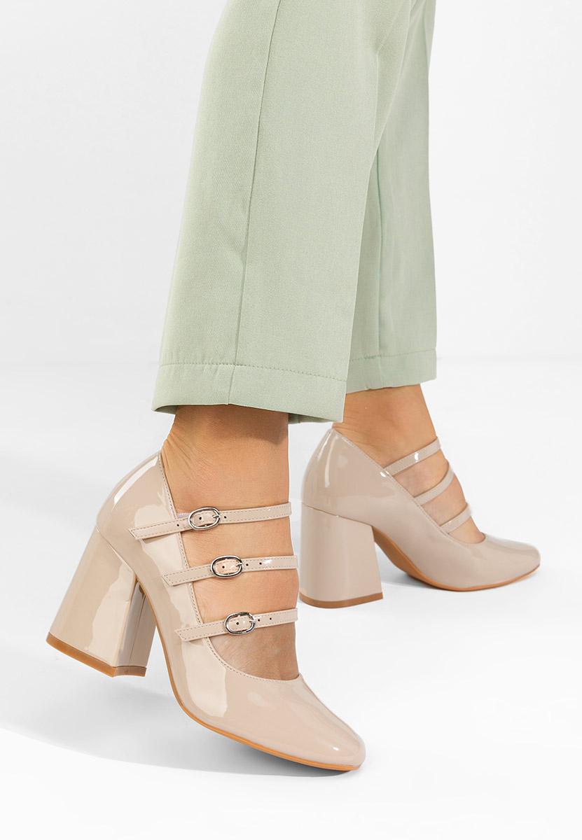 Lakirane cipele na petu Genina bež