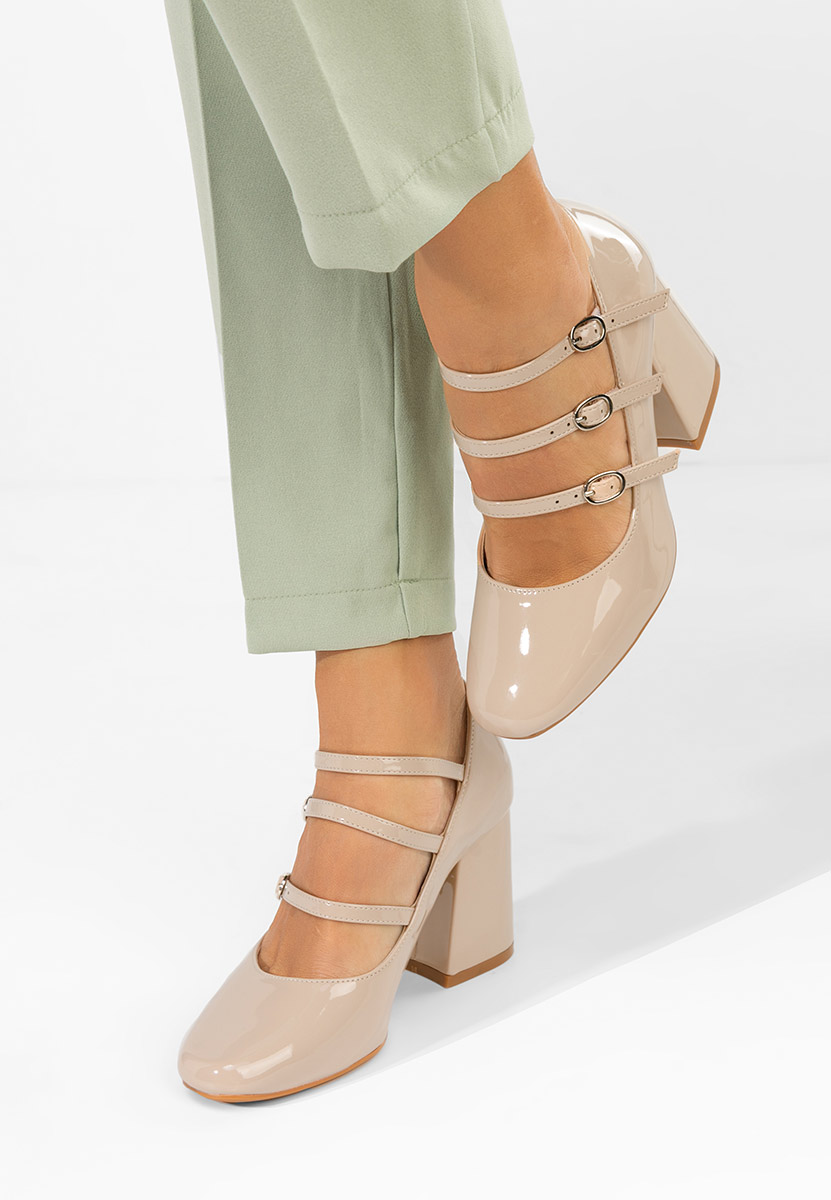 Lakirane cipele na petu Genina bež