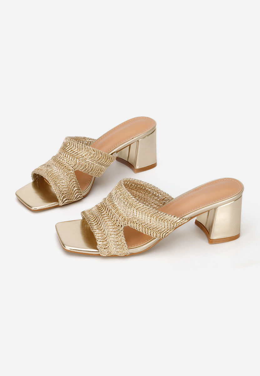 Papuče na petu Nely zlatno