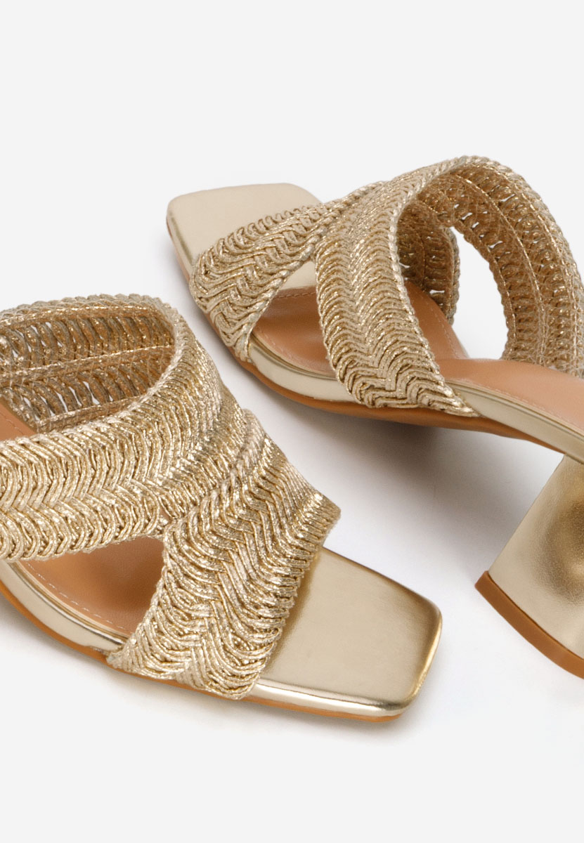 Papuče na petu Nely zlatno