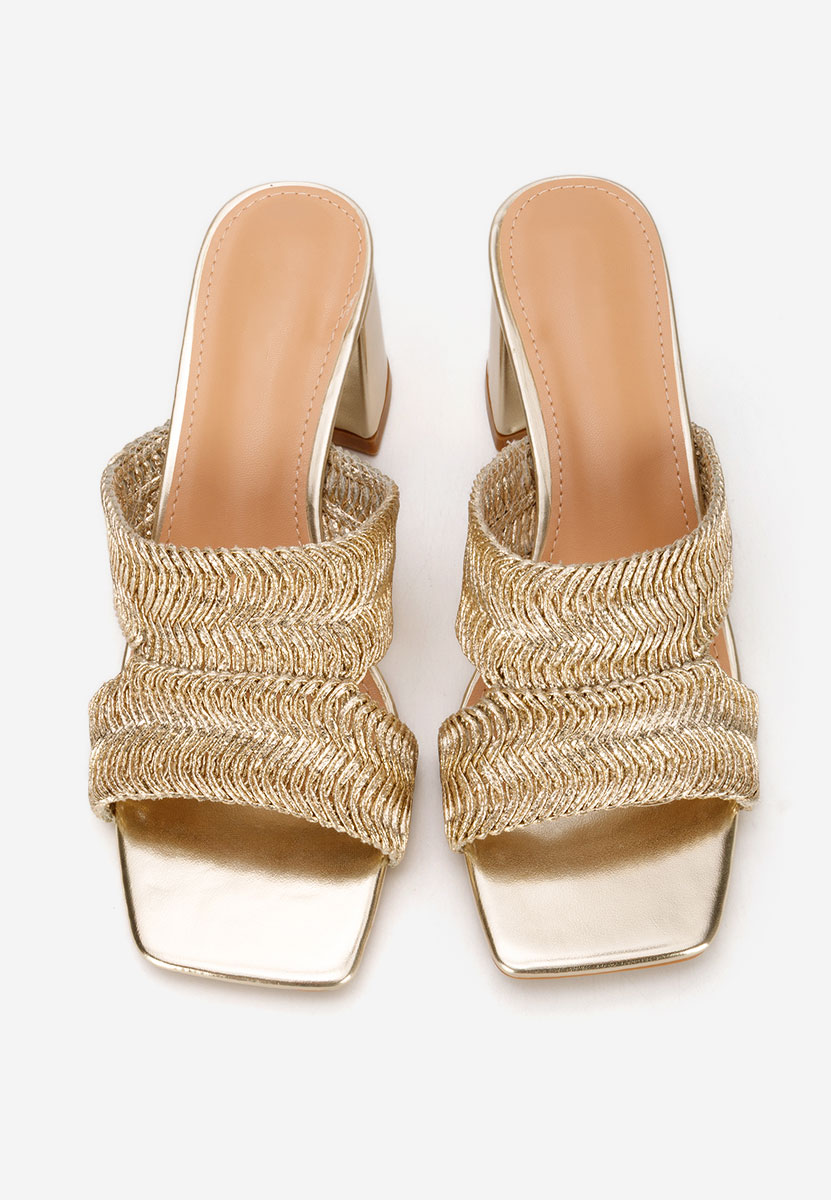 Papuče na petu Nely zlatno