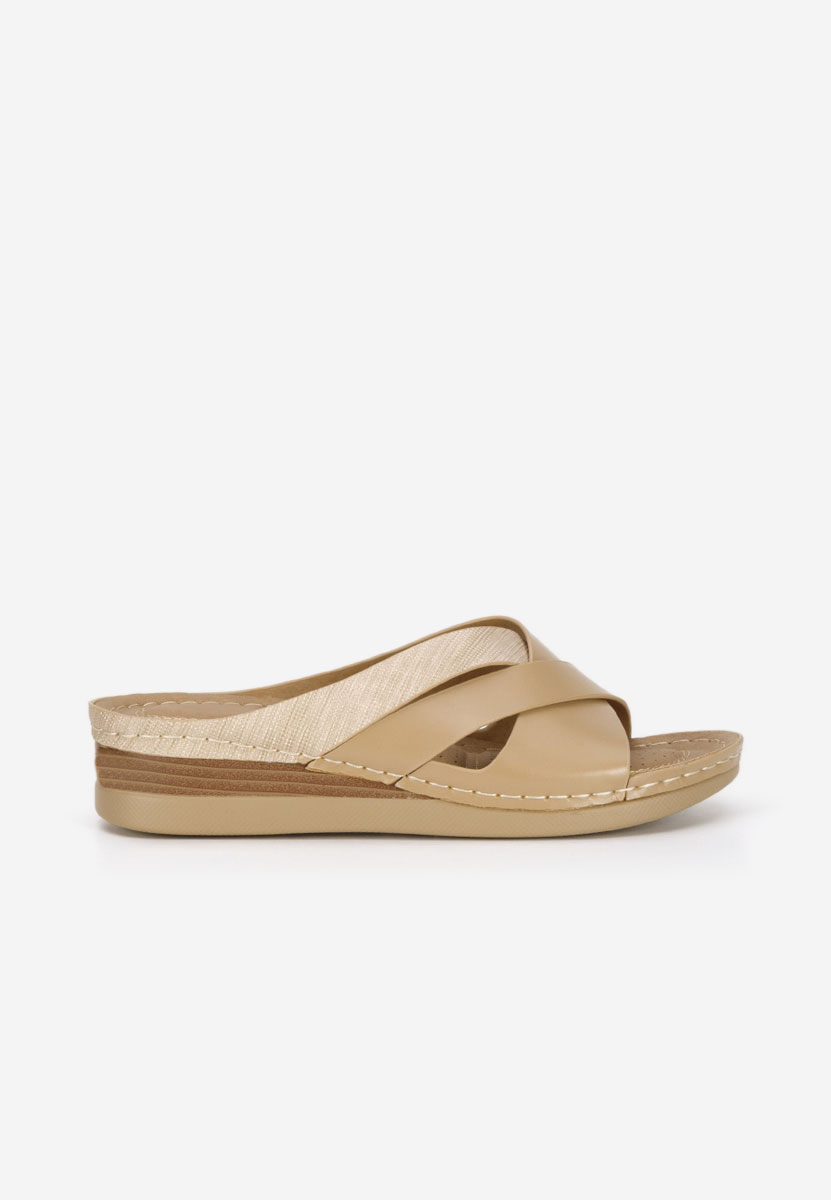 Papuče s platformom Maryna kaki