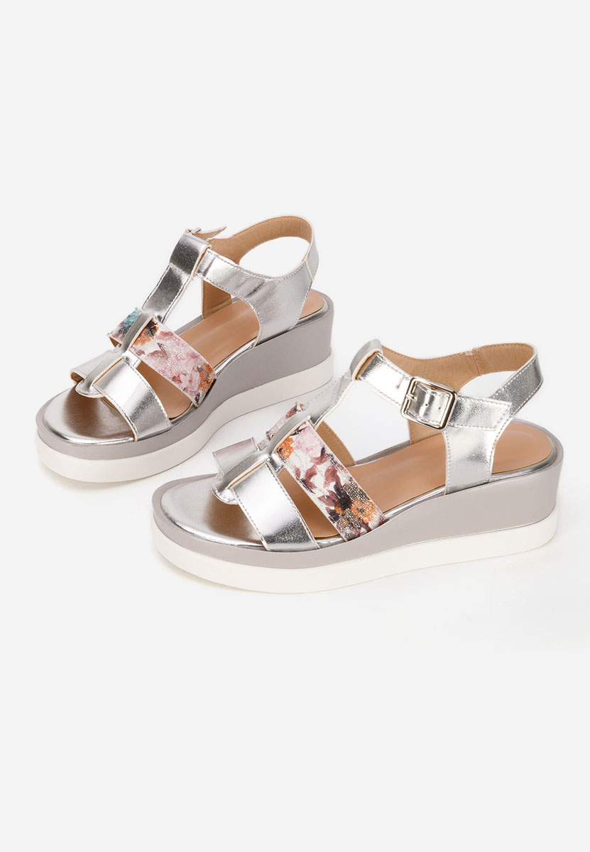 Sandale s platformom Anastasis srebrno