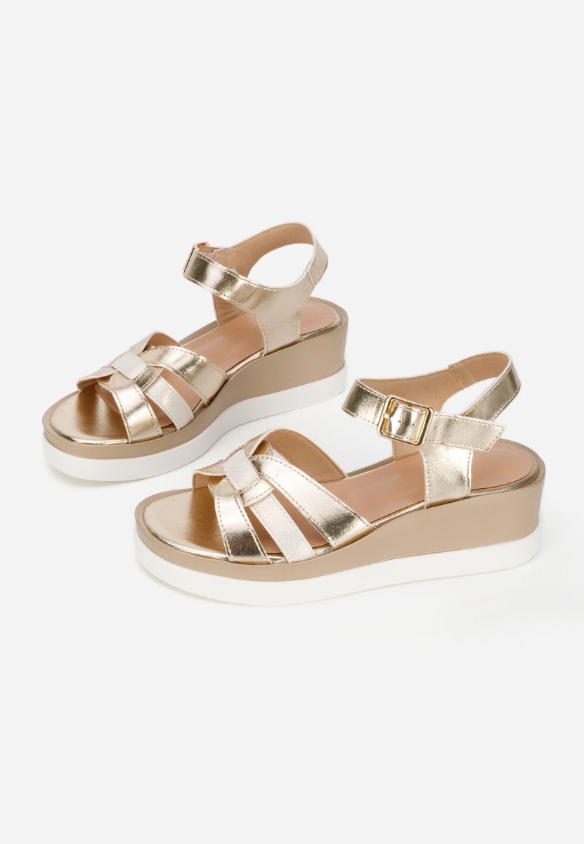 Sandale s platformom Barkita zlatno