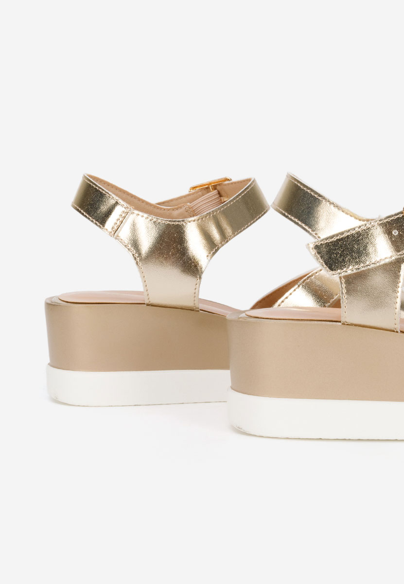 Sandale s platformom Barkita zlatno