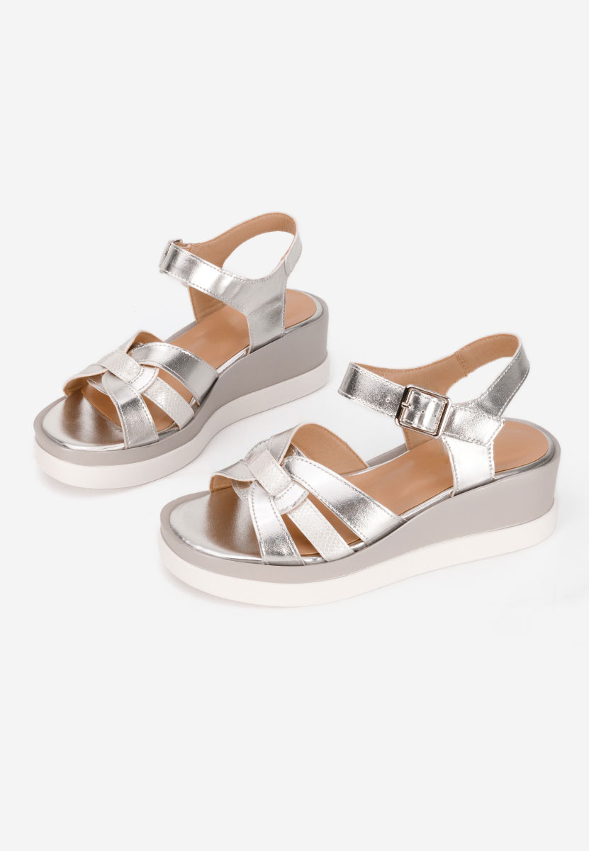 Sandale s platformom Barkita srebrno