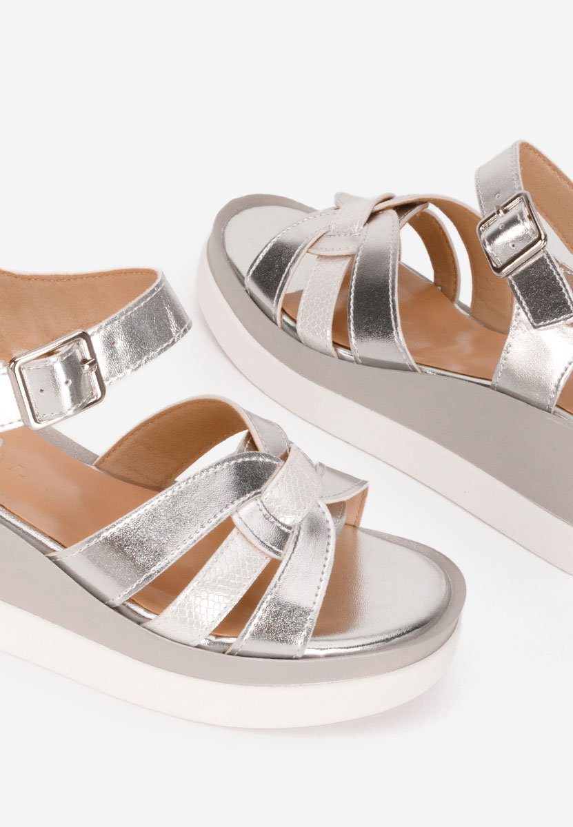 Sandale s platformom Barkita srebrno