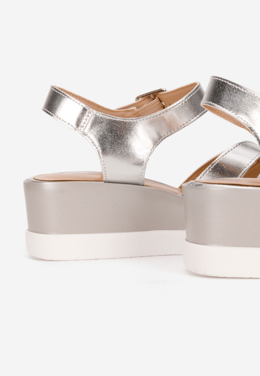 Sandale s platformom Barkita srebrno