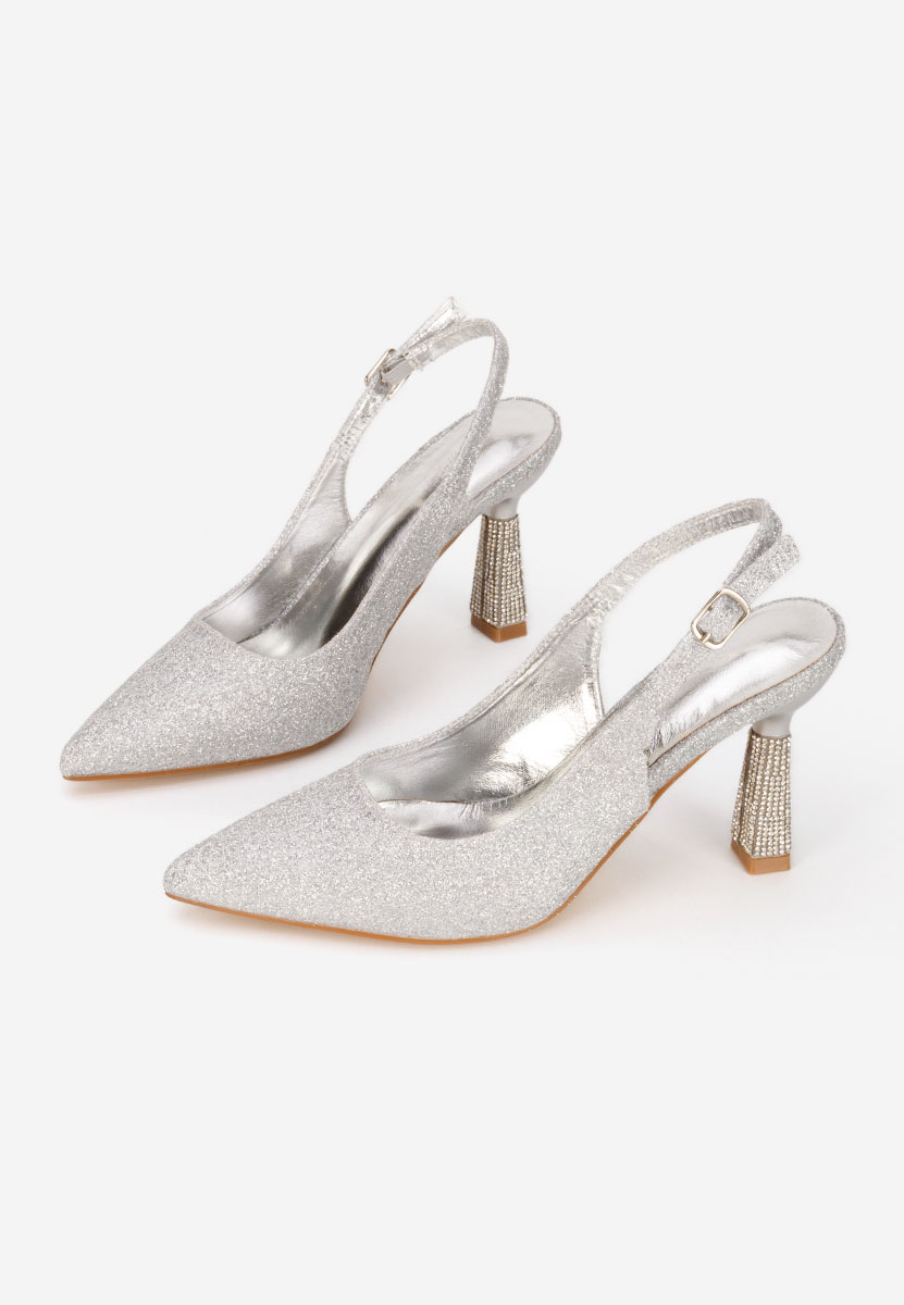 Elegantne cipele na petu Axellia srebrno