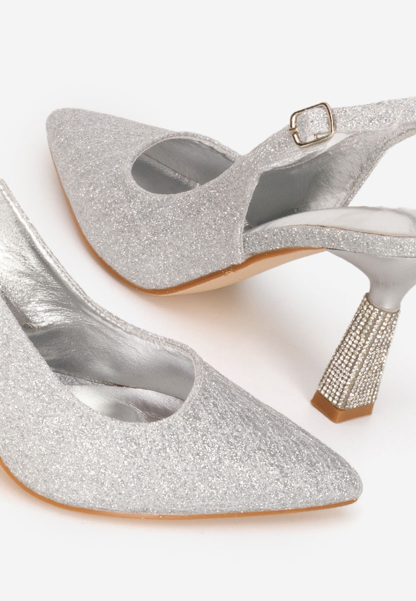 Elegantne cipele na petu Axellia srebrno