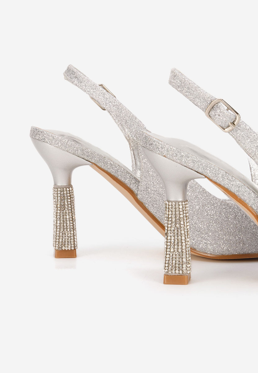 Elegantne cipele na petu Axellia srebrno