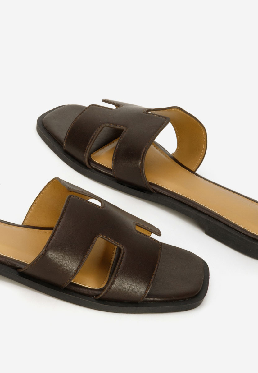 Papuče s nisku petu Lecya braon