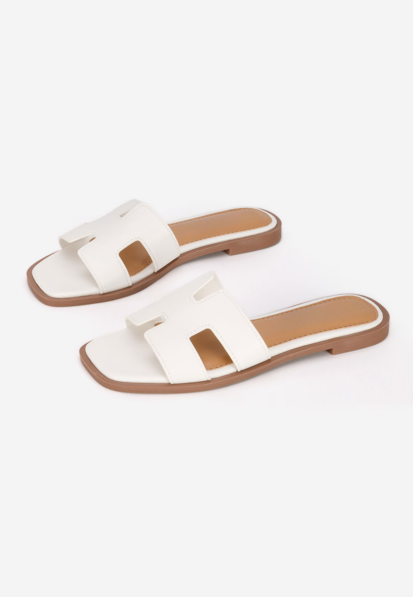 Papuče s nisku petu Lecya bijele