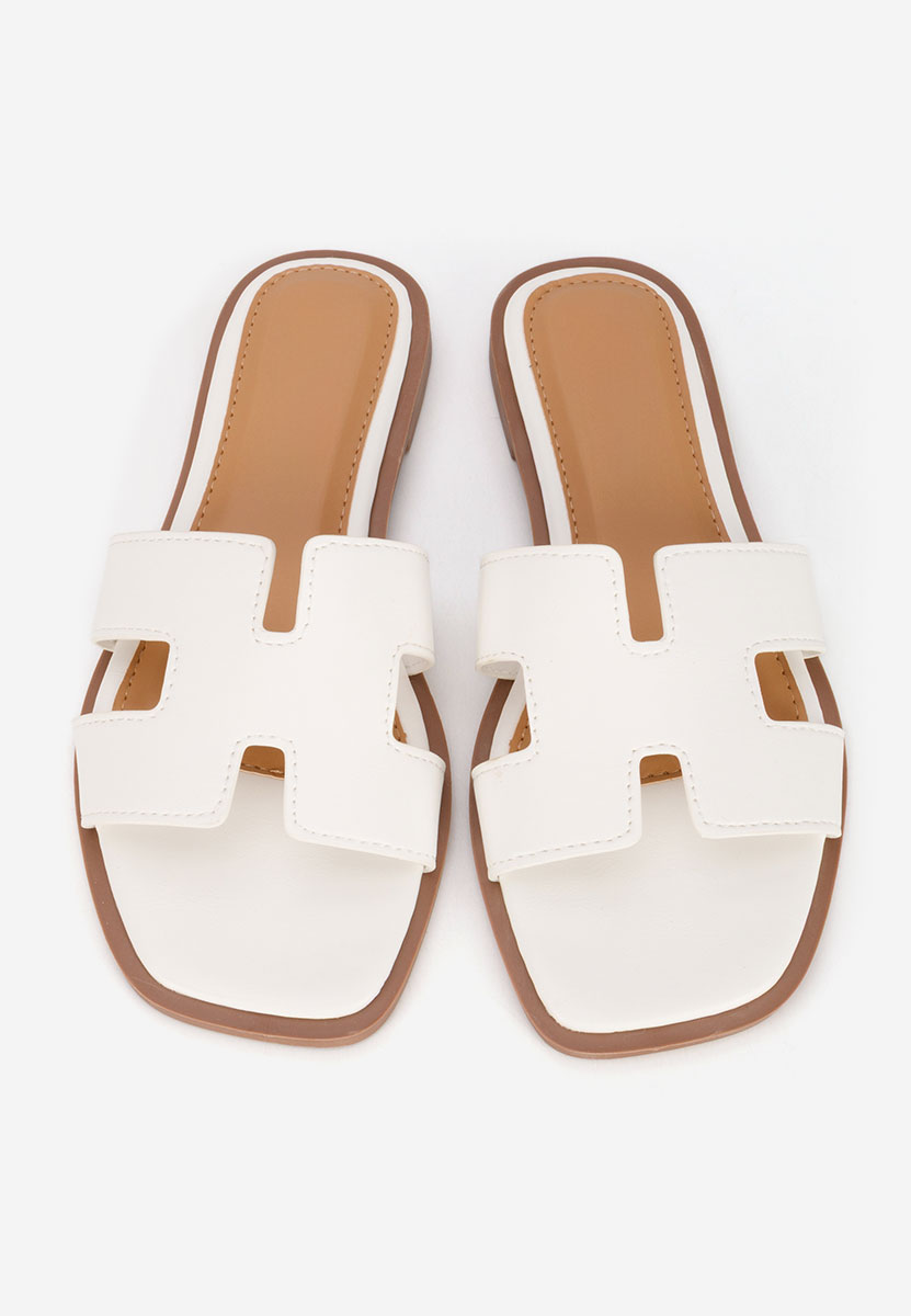 Papuče s nisku petu Lecya bijele