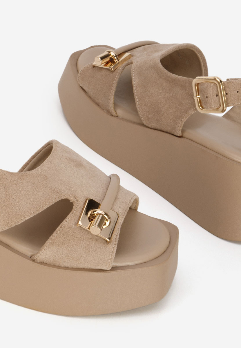 Sandale s platformom Levy kaki
