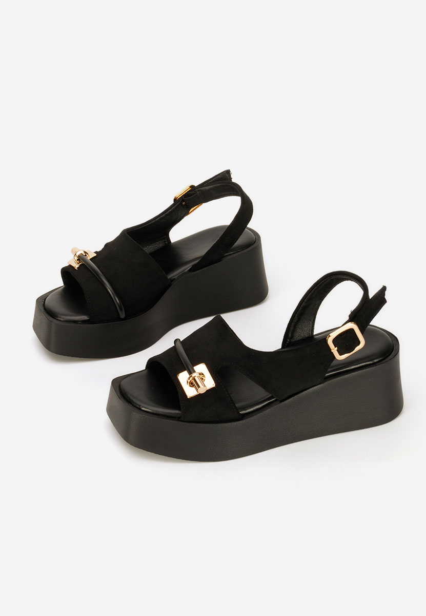 Sandale s platformom Levy crno
