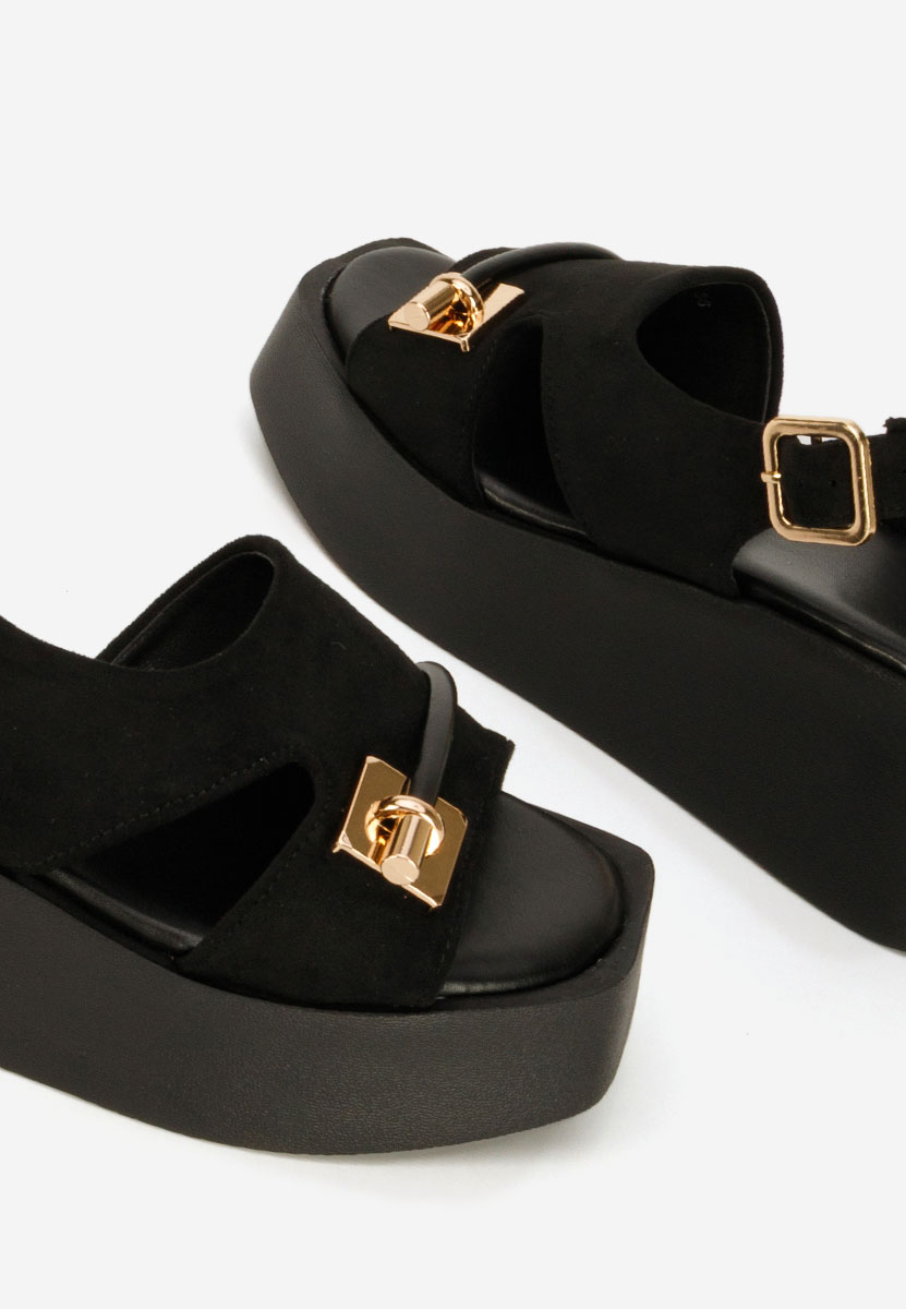 Sandale s platformom Levy crno