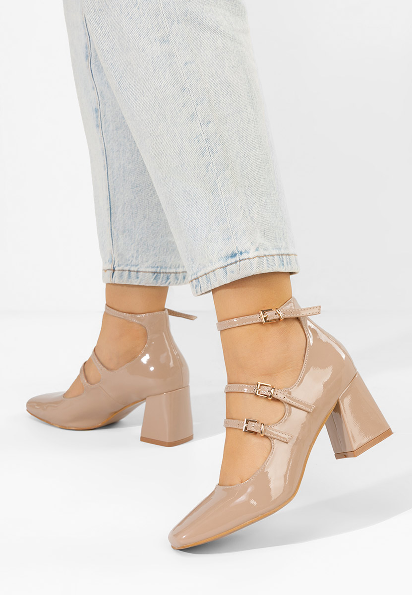 Lakirane cipele na petu Renelia bež