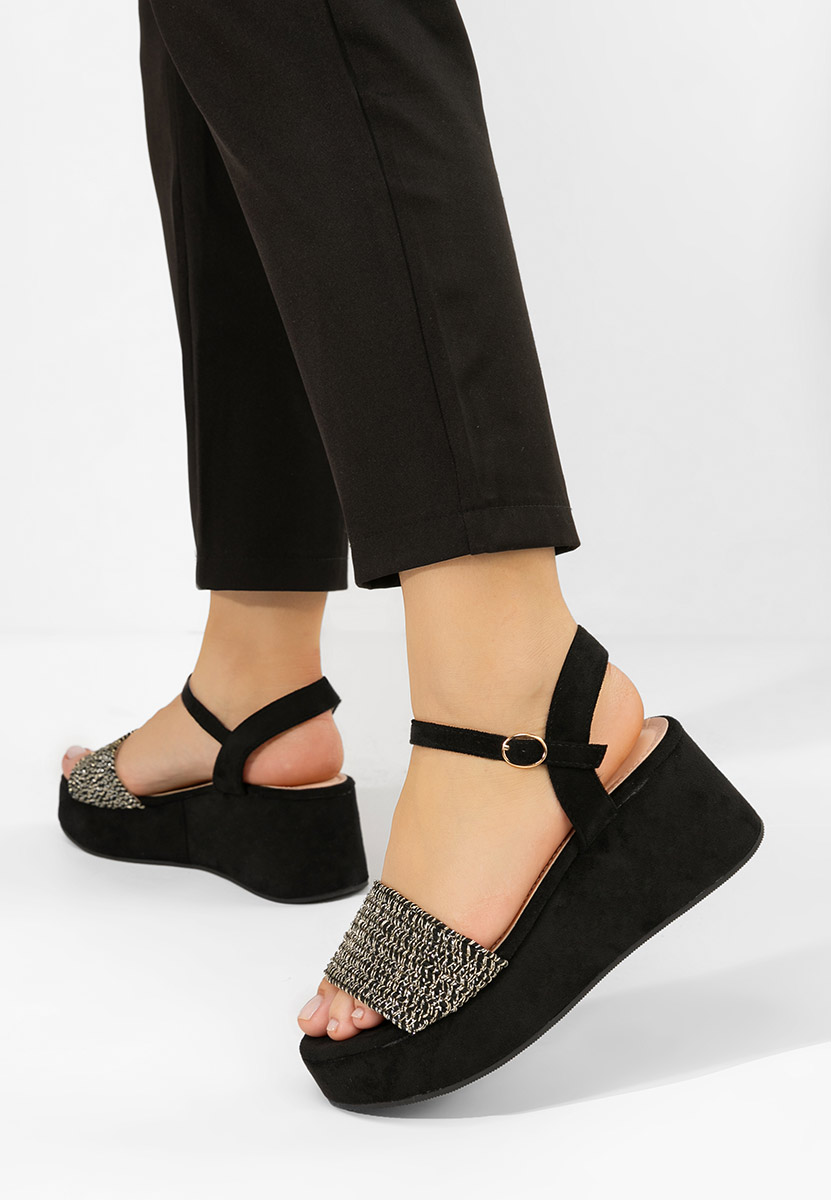 Sandale s platformom Yvania crno