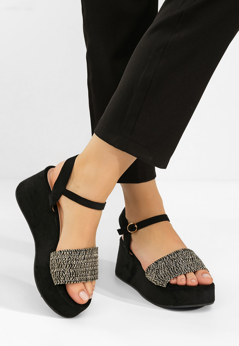 Sandale s platformom Yvania crno