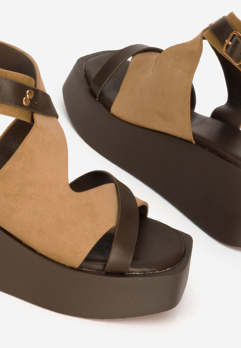 Sandale s platformom Kataline kaki