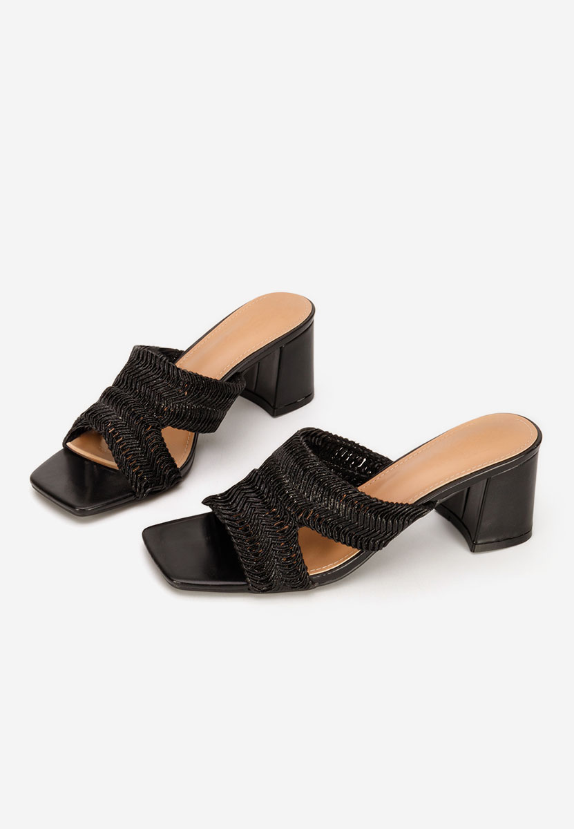 Papuče na petu Nely crno