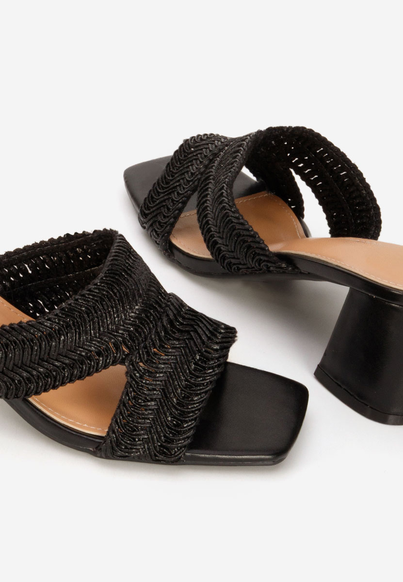 Papuče na petu Nely crno