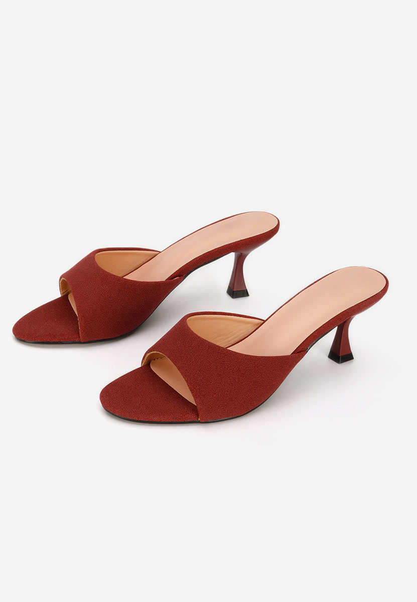 Papuče na petu Otelia vinsko crvena