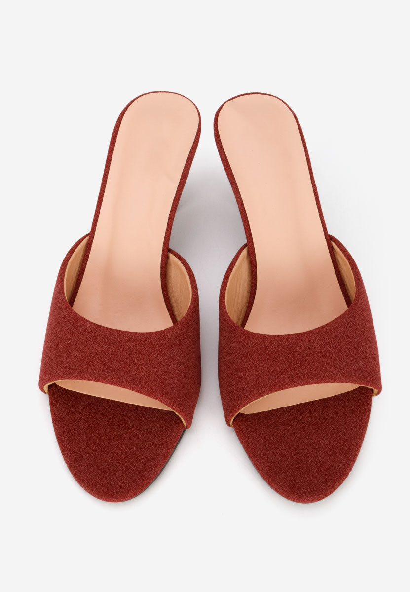 Papuče na petu Otelia vinsko crvena