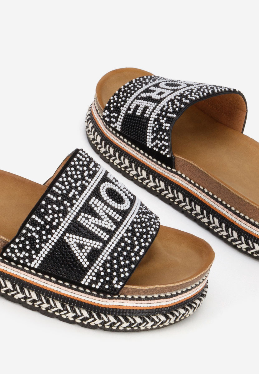 Papuče s platformom Alezia crno