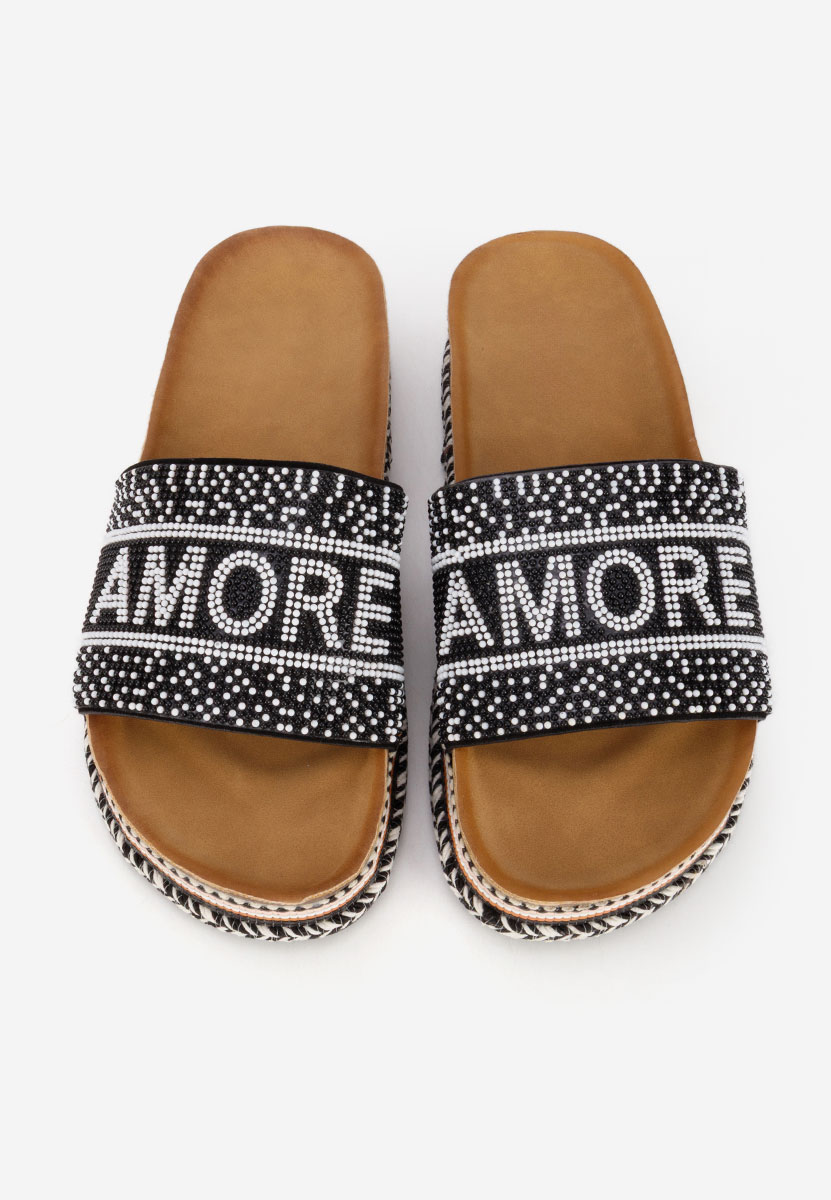 Papuče s platformom Alezia crno