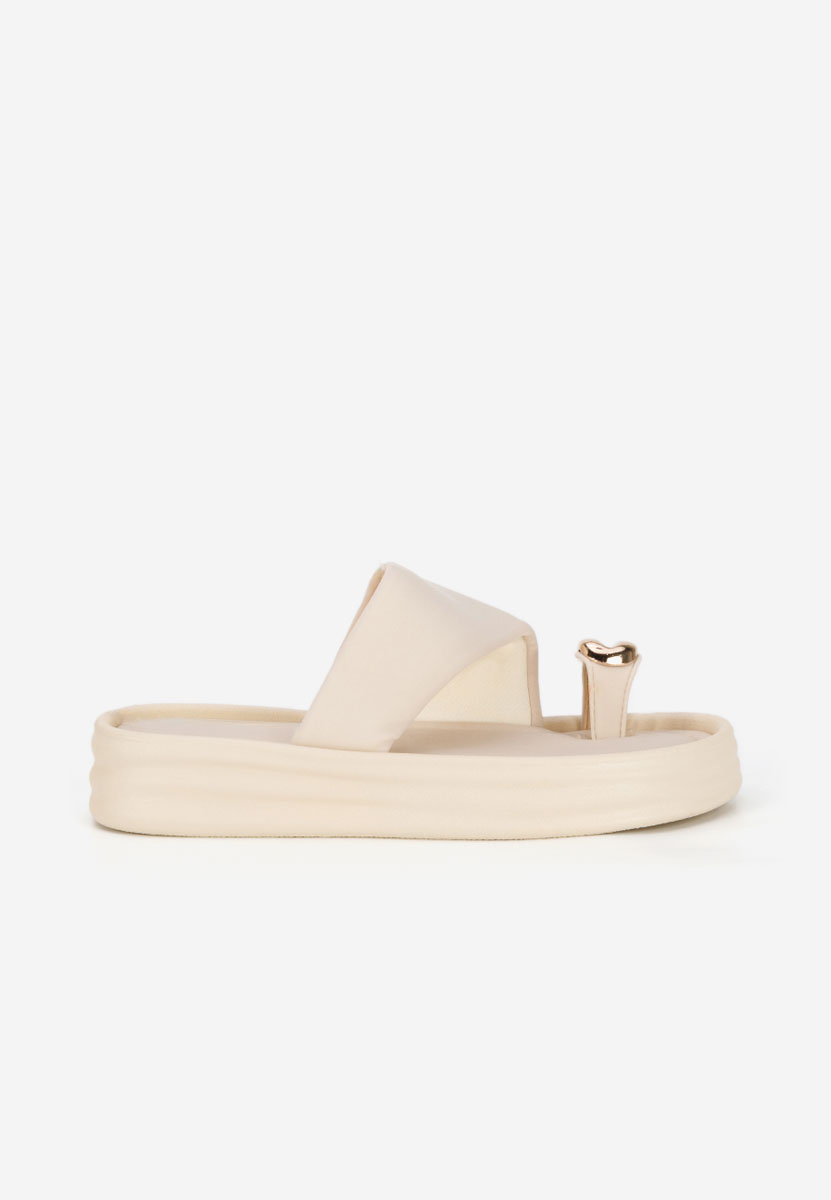 Papuče s platformom Alezzia bež