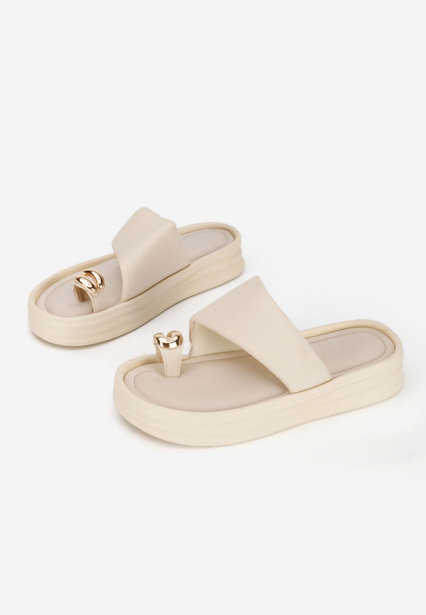 Papuče s platformom Alezzia bež