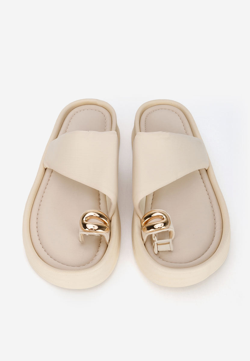 Papuče s platformom Alezzia bež