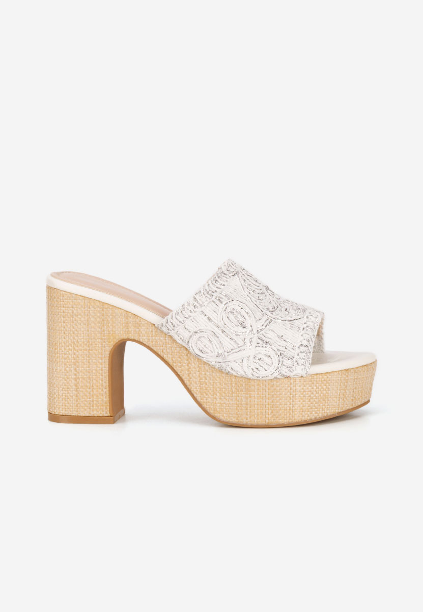 Papuče na petu Rossena bijele