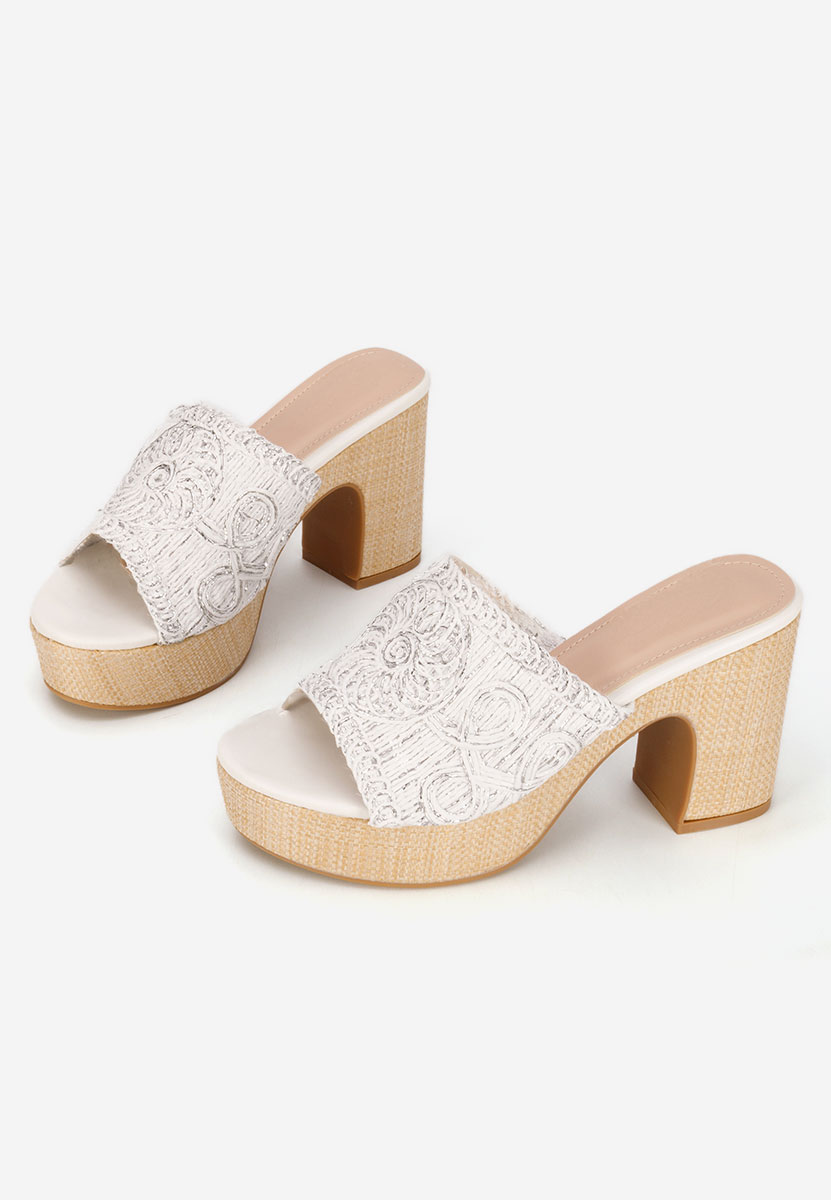 Papuče na petu Rossena bijele