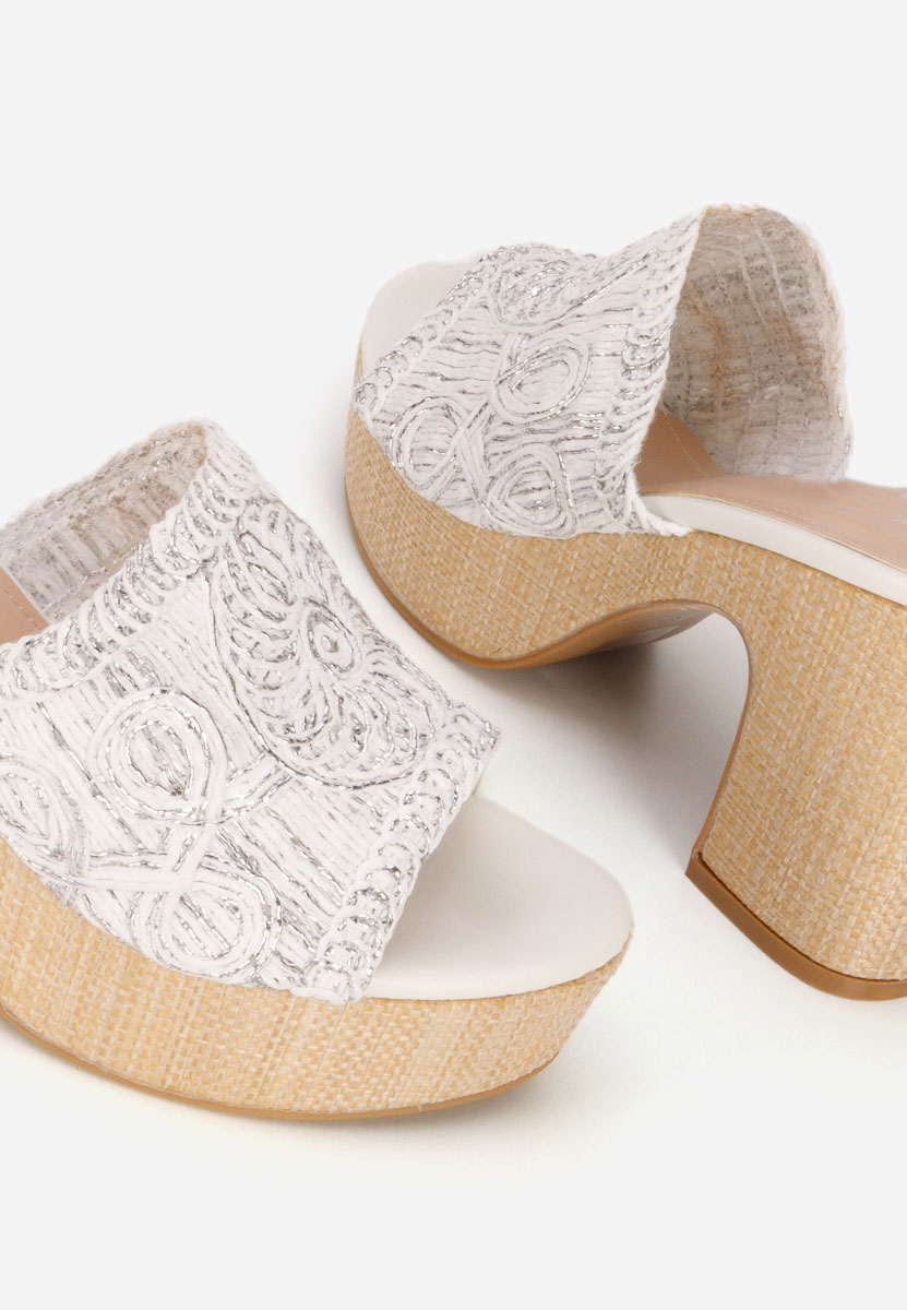 Papuče na petu Rossena bijele