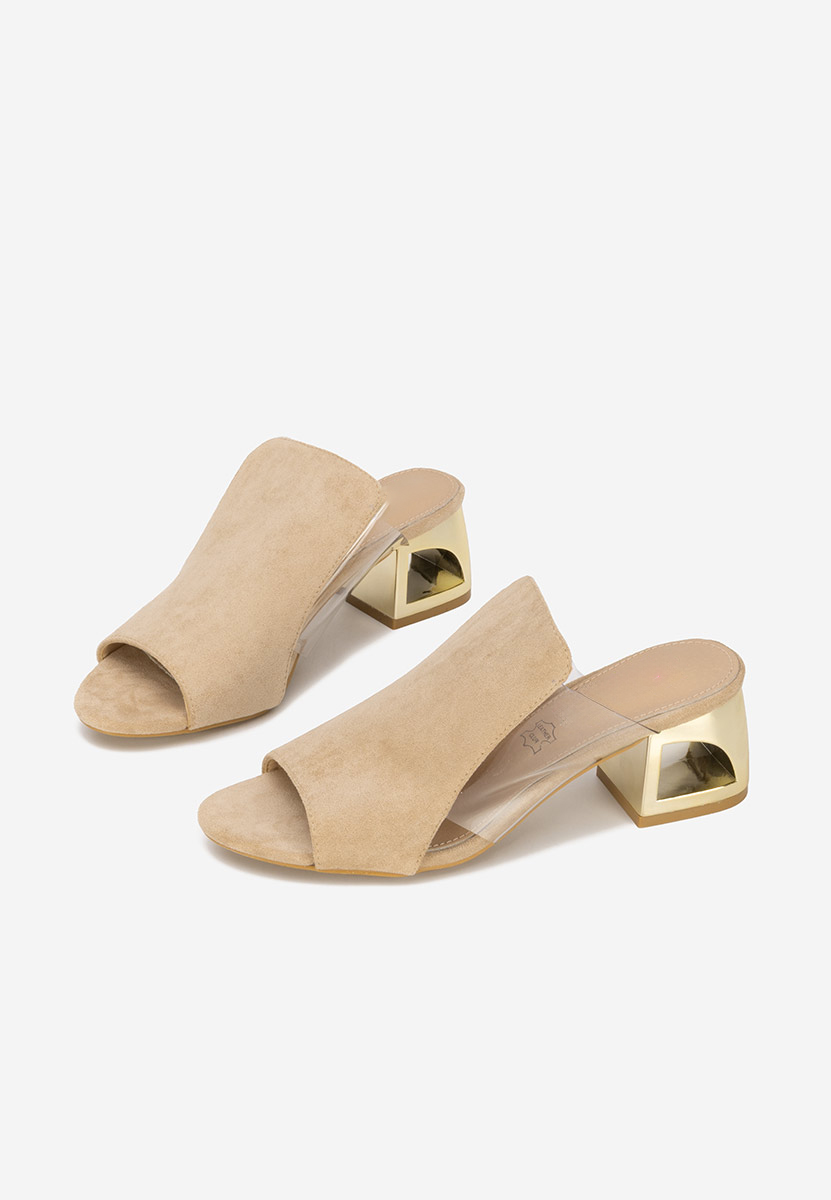 Papuče na petu Floriana bež