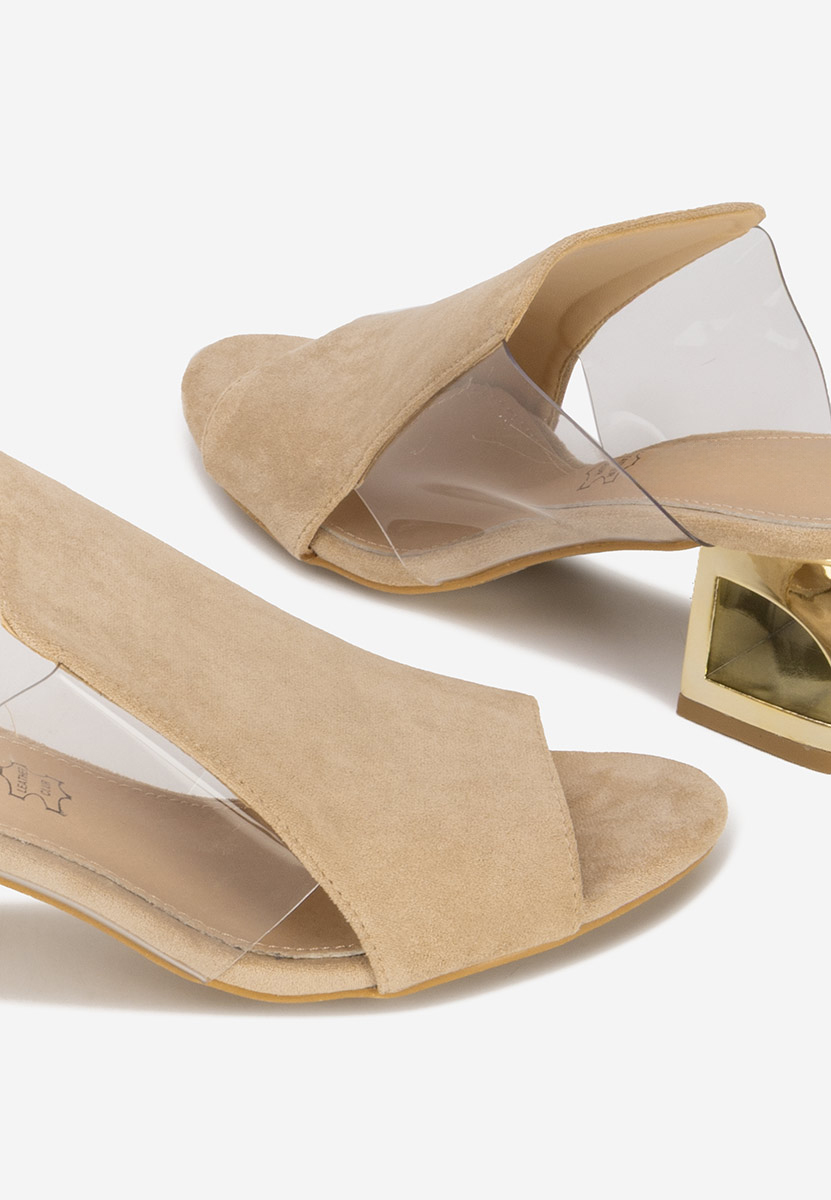 Papuče na petu Floriana bež