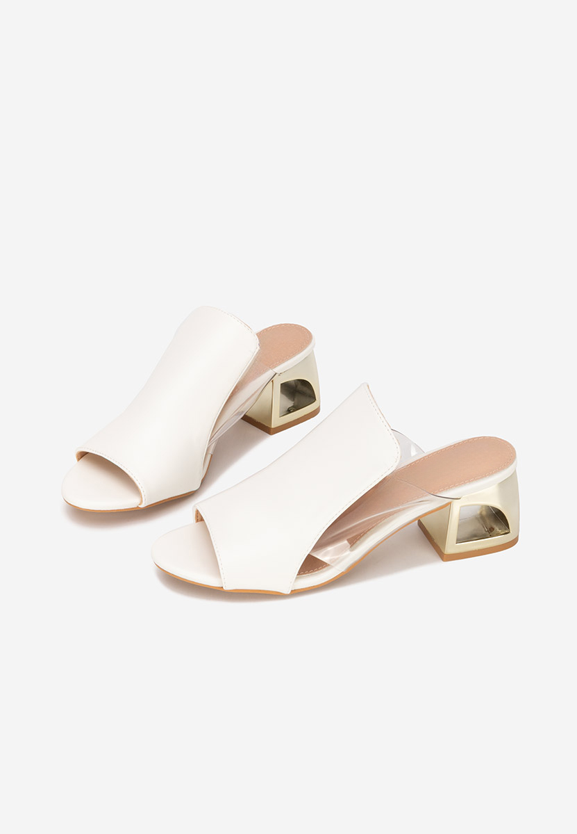 Papuče na petu Floriana bijele