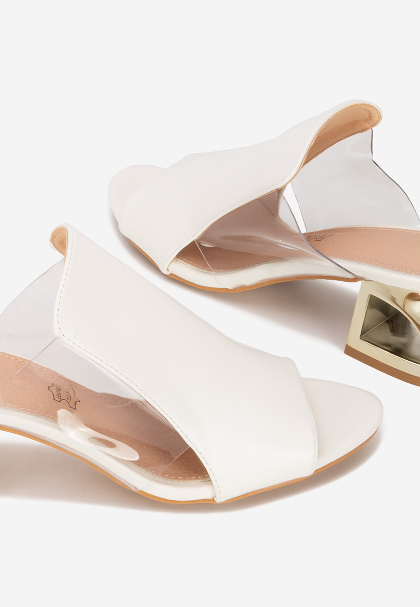 Papuče na petu Floriana bijele