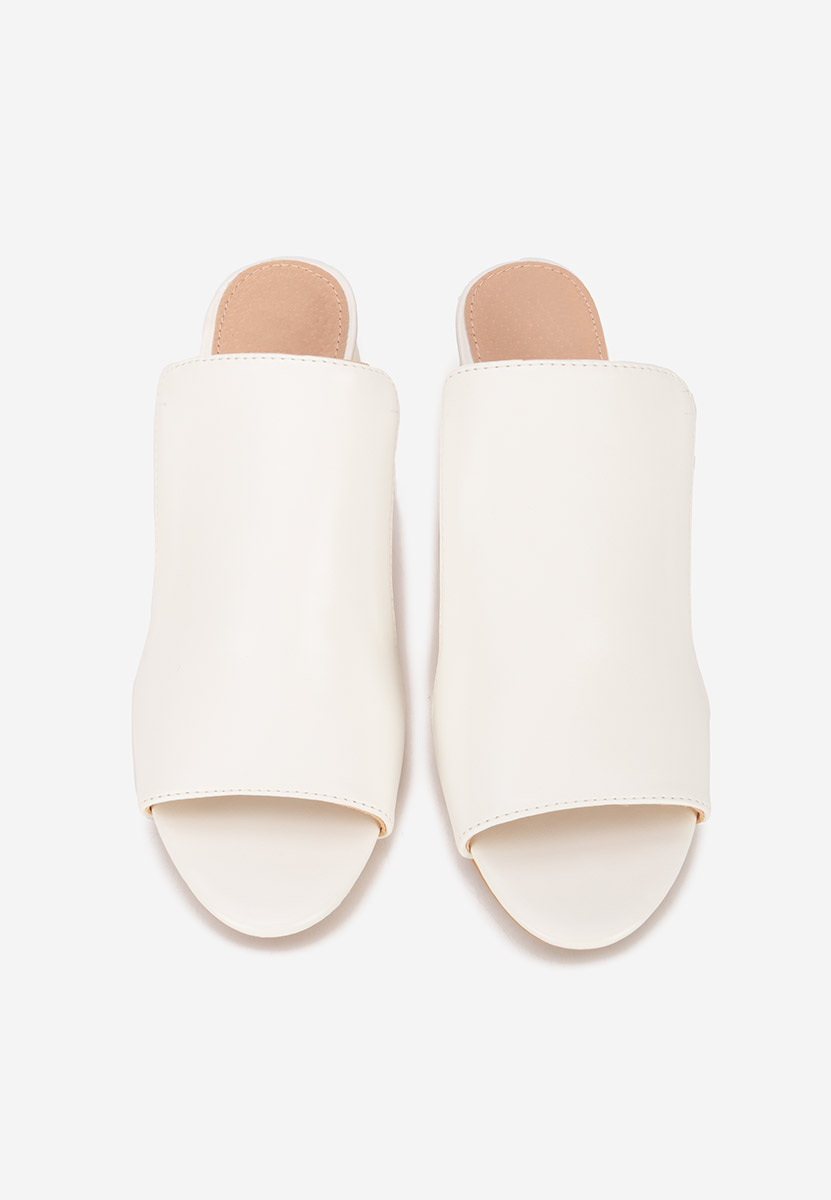 Papuče na petu Floriana bijele