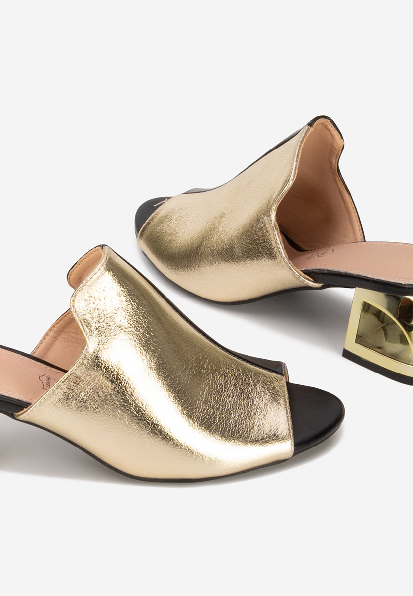 Papuče na petu Floriana V2 zlatno