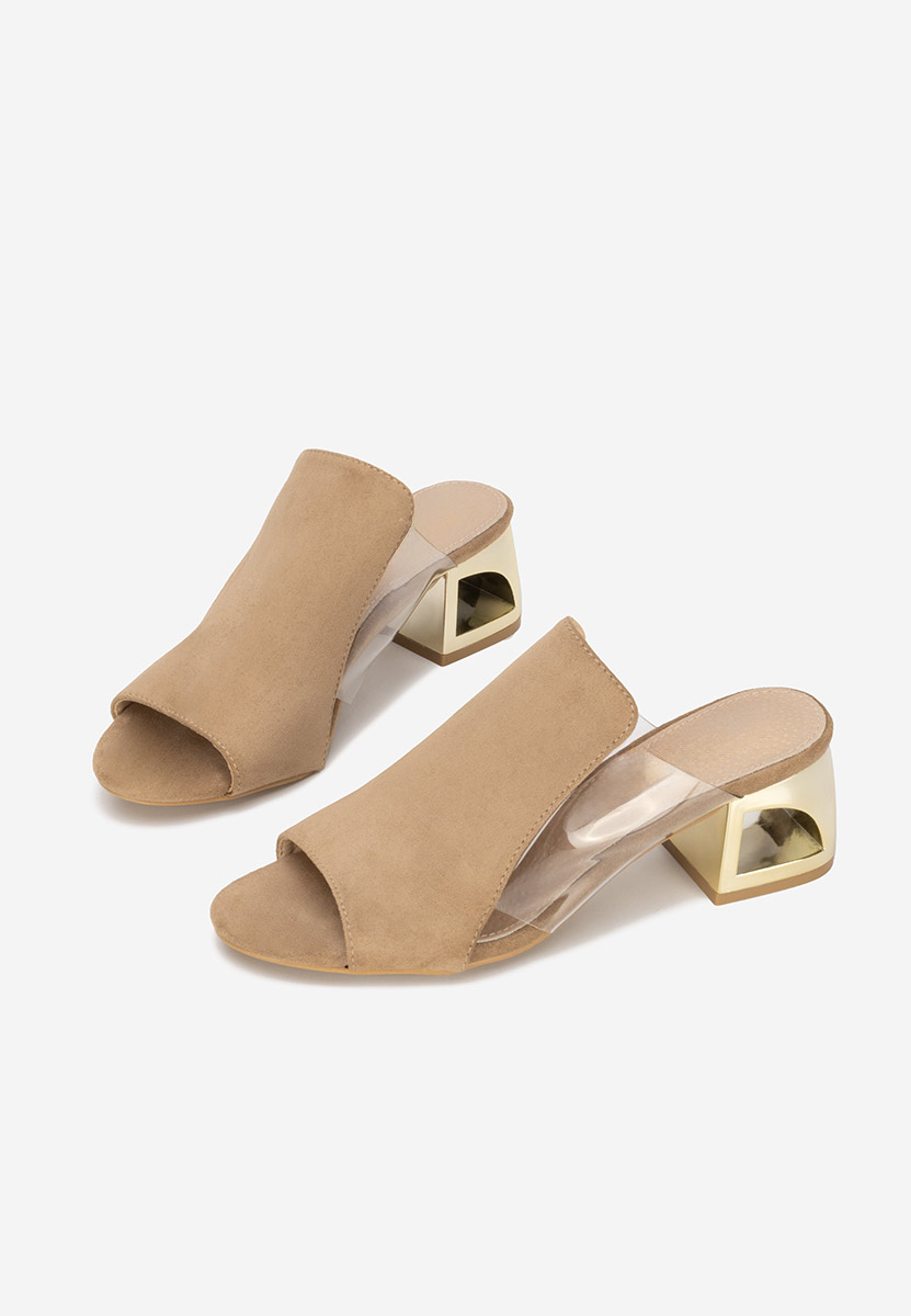 Papuče na petu Floriana kaki