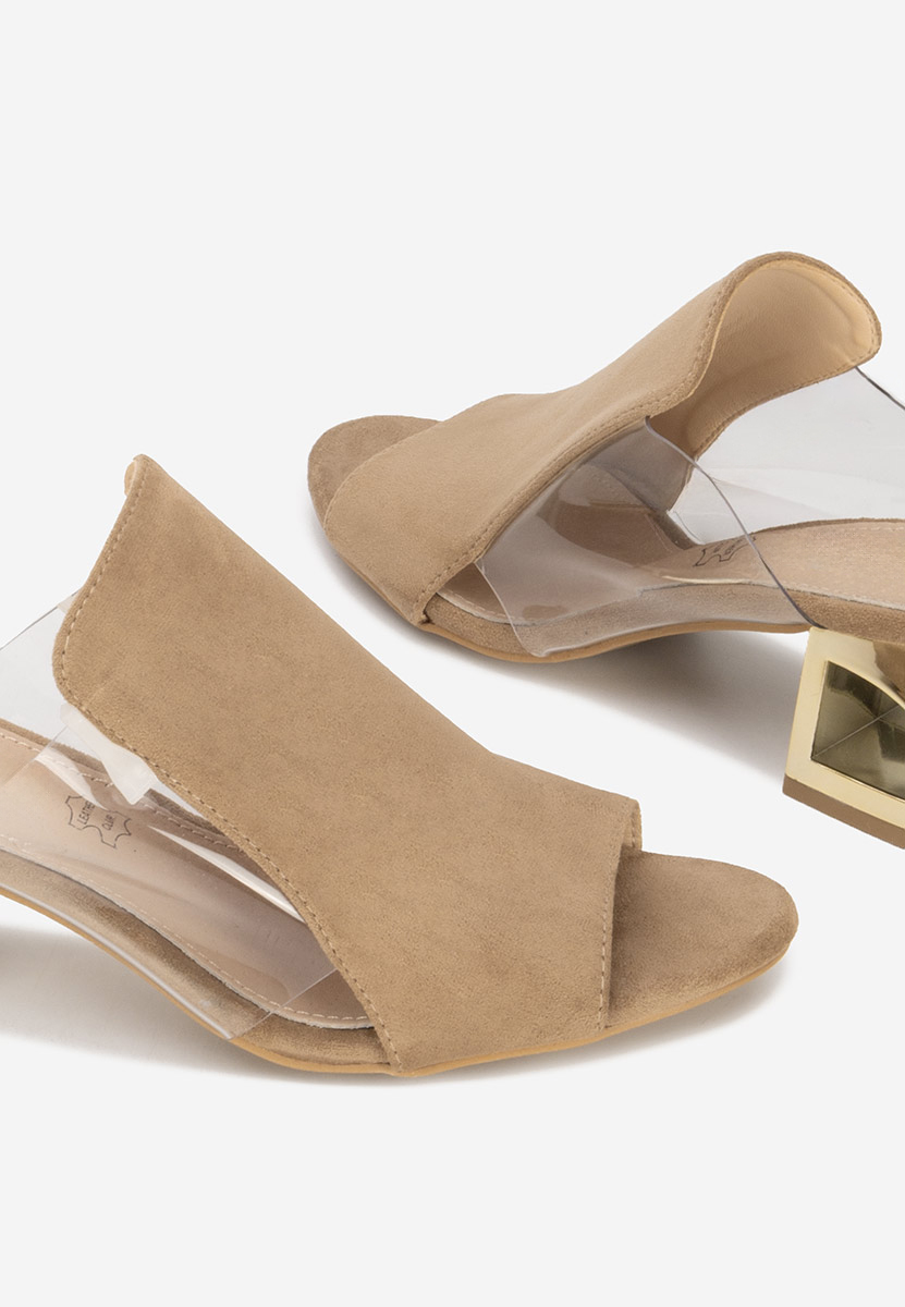 Papuče na petu Floriana kaki