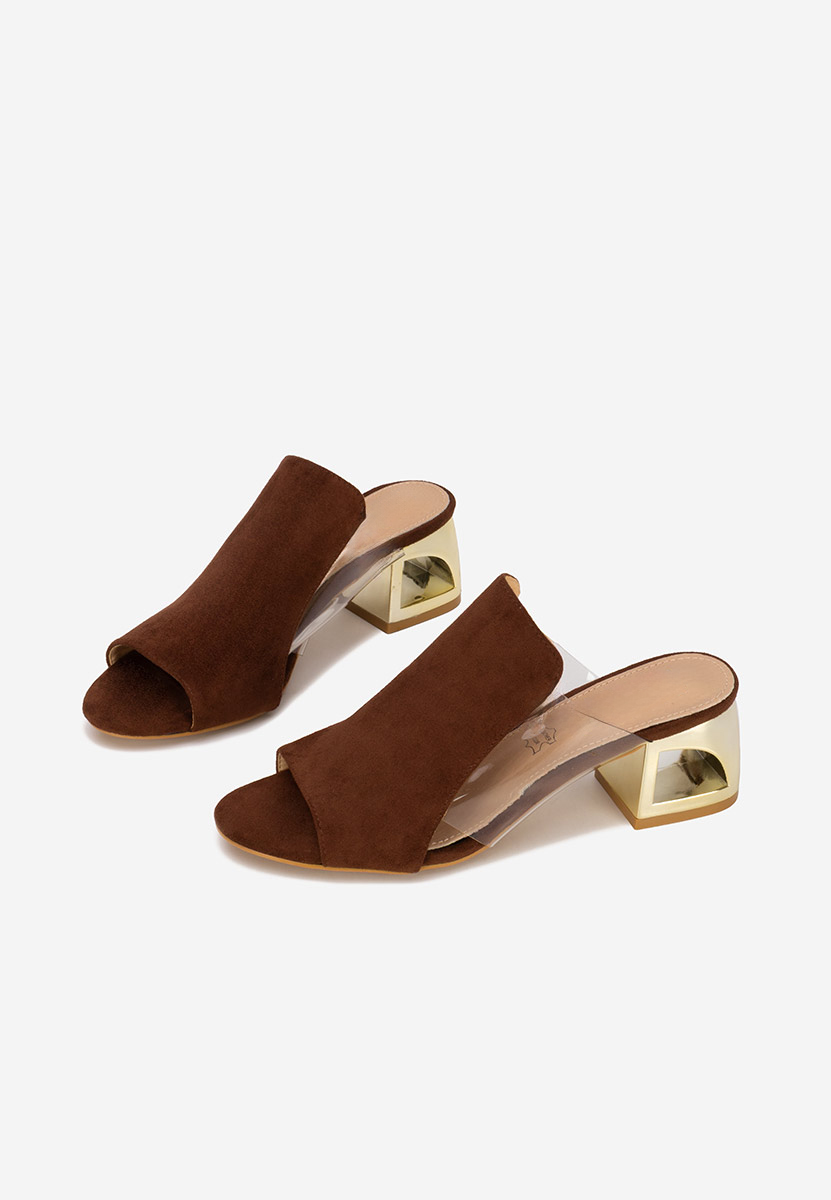 Papuče na petu Floriana braon