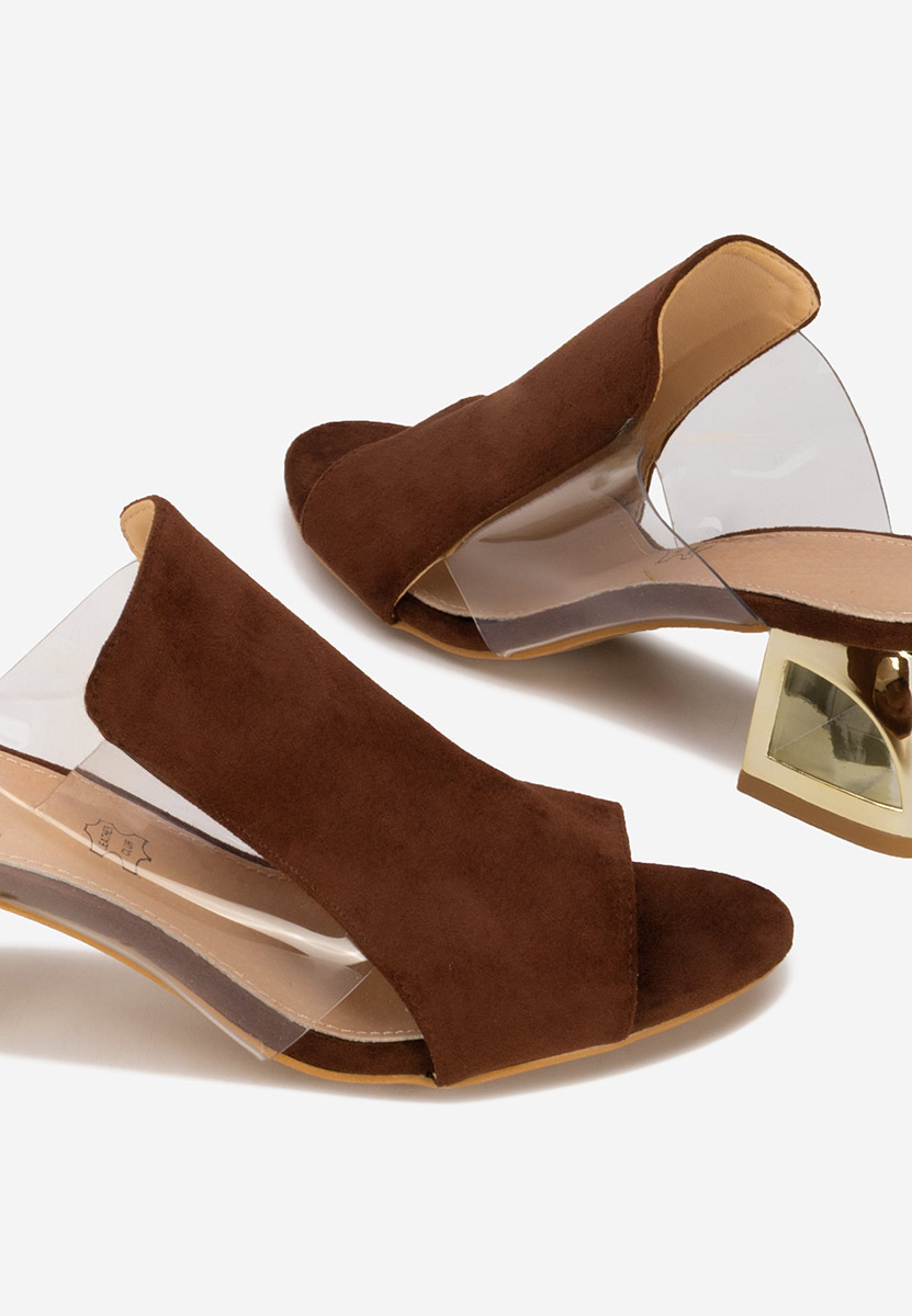 Papuče na petu Floriana braon