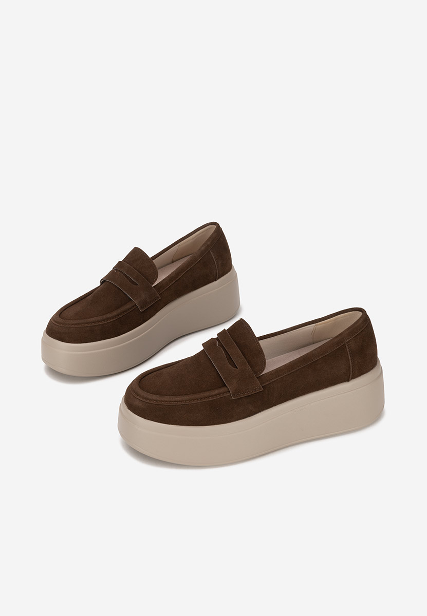 Mokasinke s platformom Herminia braon
