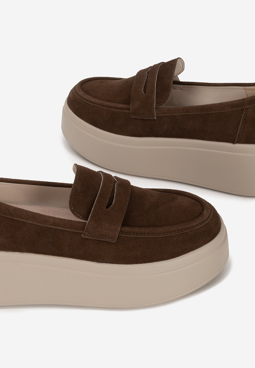 Mokasinke s platformom Herminia braon